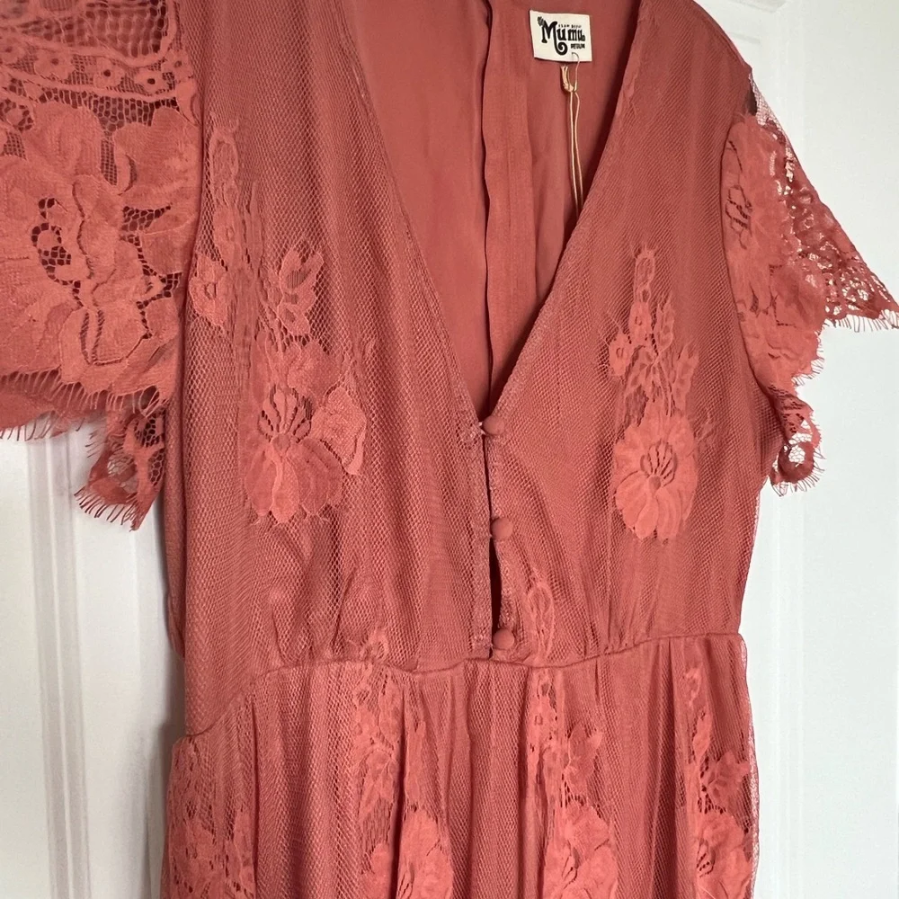 NWT Alina Maxi Romper Garden Party Lace Terra Cotta - Picture 5 of 16